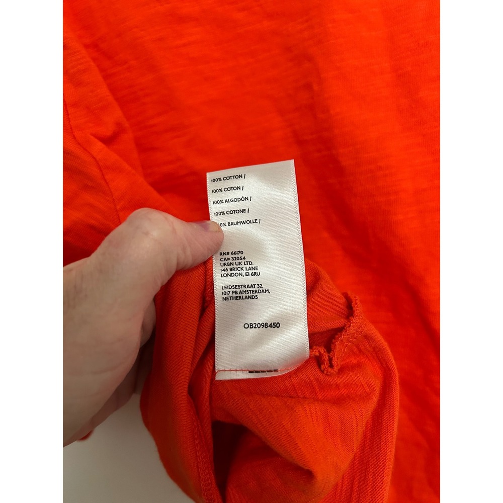 Maeve Anthropologie Orange Red Slub Knit Crop Top Crew Neck Short Sleeve Small - Picture 3 of 6